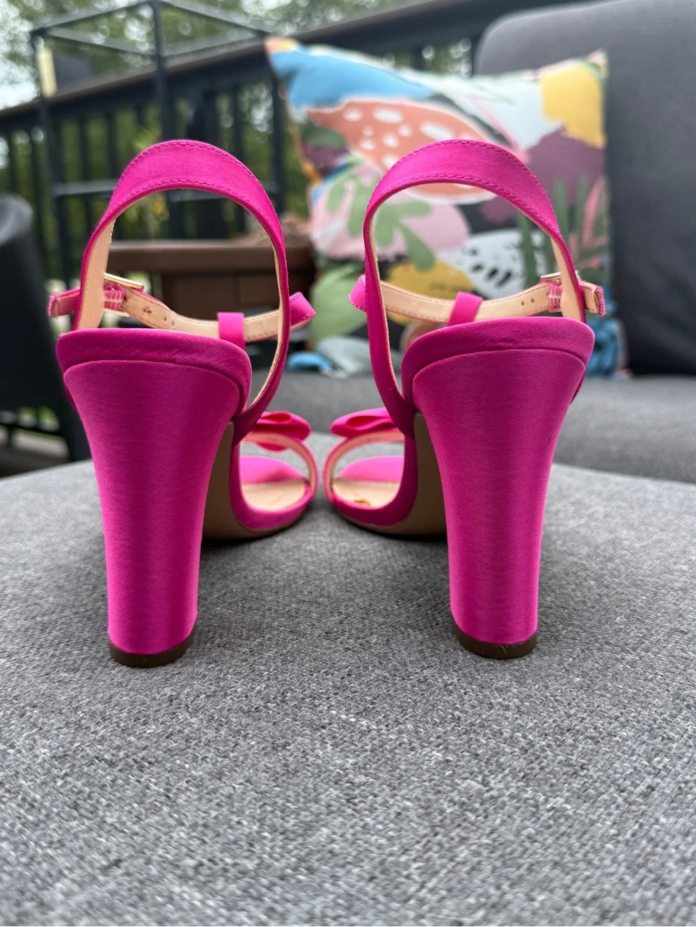 Nina Pink Bow T-Strap Heeled Sandals